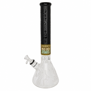 16-inch Totem of Egypt sandblasted beaker waterpipe with 14mm bowl on a white background.